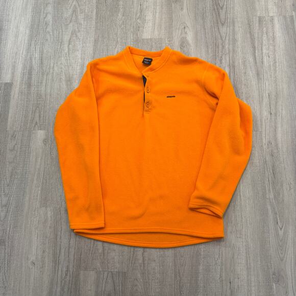 Patagonia Capilene Fleece Sweater Men's Small Orange Pullover 90s USA Made - Picture 1 of 9